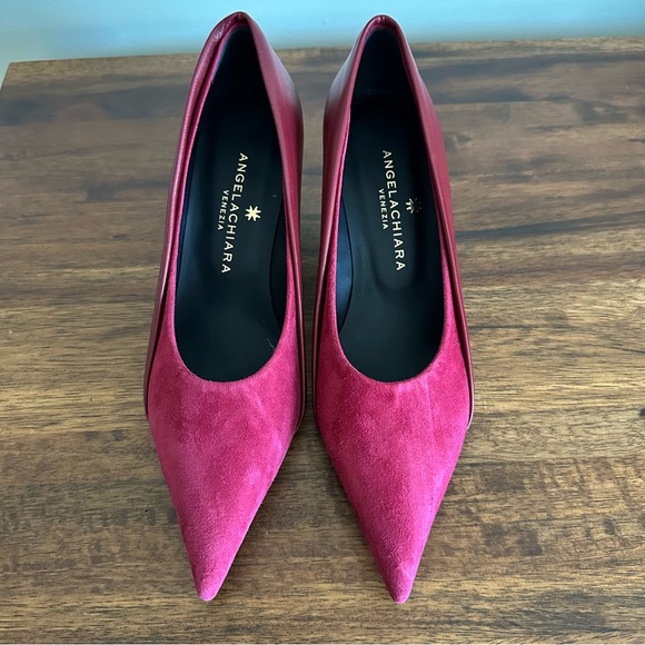 NWOT. AngelaChiara Venezia Women's Pink Suede Heels. Size 6 - Picture 3 of 11